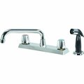 Globe Union 2 Metal Polished Chrome Handle Compression Kitchen Faucet F82K1600CP-JPA3